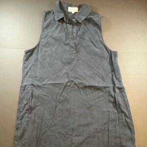 Bella Dahl Sleeveless Dress Large Charcoal Black Lyocell Style B6691-654-303